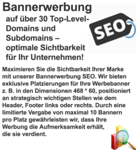 Bannerwerbung SEO auf über 30 Top-Level-Domains – Optimale Sichtbarkeit für Ihr Unternehmen
