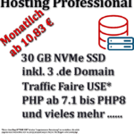 Unser Webhosting Professional-Paket bietet eine kostengünstige Lösung für mittlere bis große Websites.