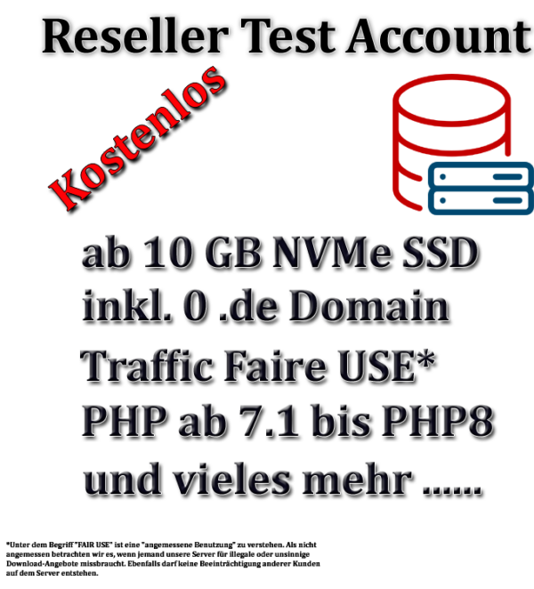 Reseller & Agenturen Account kostenlos Testen Sie unseren Reseller & Agenturen Account kostenlos für 5 Tage.