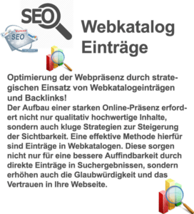 Optimierung der Webpräsenz durch strategischen Einsatz von Webkatalogeinträgen und Backlinks