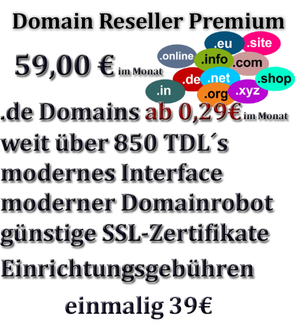 Domain Reseller Premium Unsere Reseller-Tarife verschaffen Ihnen die notwendige Flexibilität und die Tools, um Ihre Domains und jene Ihrer Kunden wirkungsvoll zu pflegen.