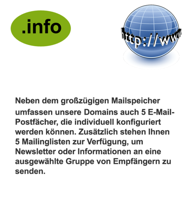 info-domain Die .info Domain bietet Platz für eine Vielzahl von Online-Projekten