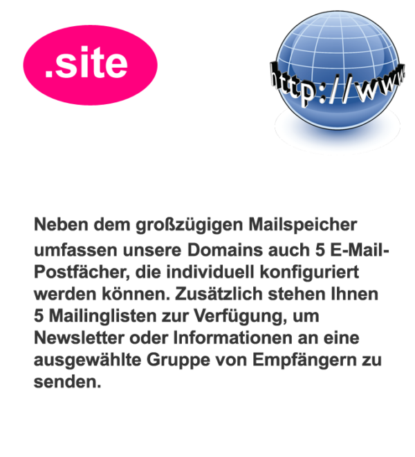 Die .site Domain bietet Platz für eine Vielzahl von Online-Projekten Die .site Domain bietet Platz für eine Vielzahl von Online-Projekten