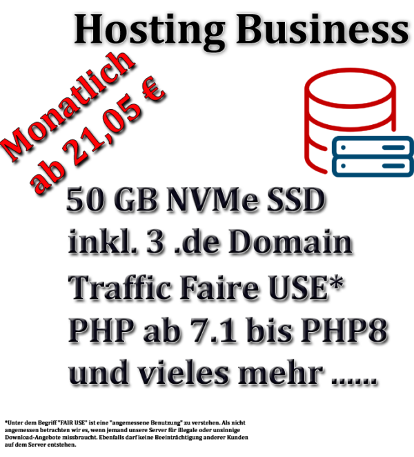 Unser Webhosting Business Paket ist die ideale Lösung für deinen Online-Shop.
